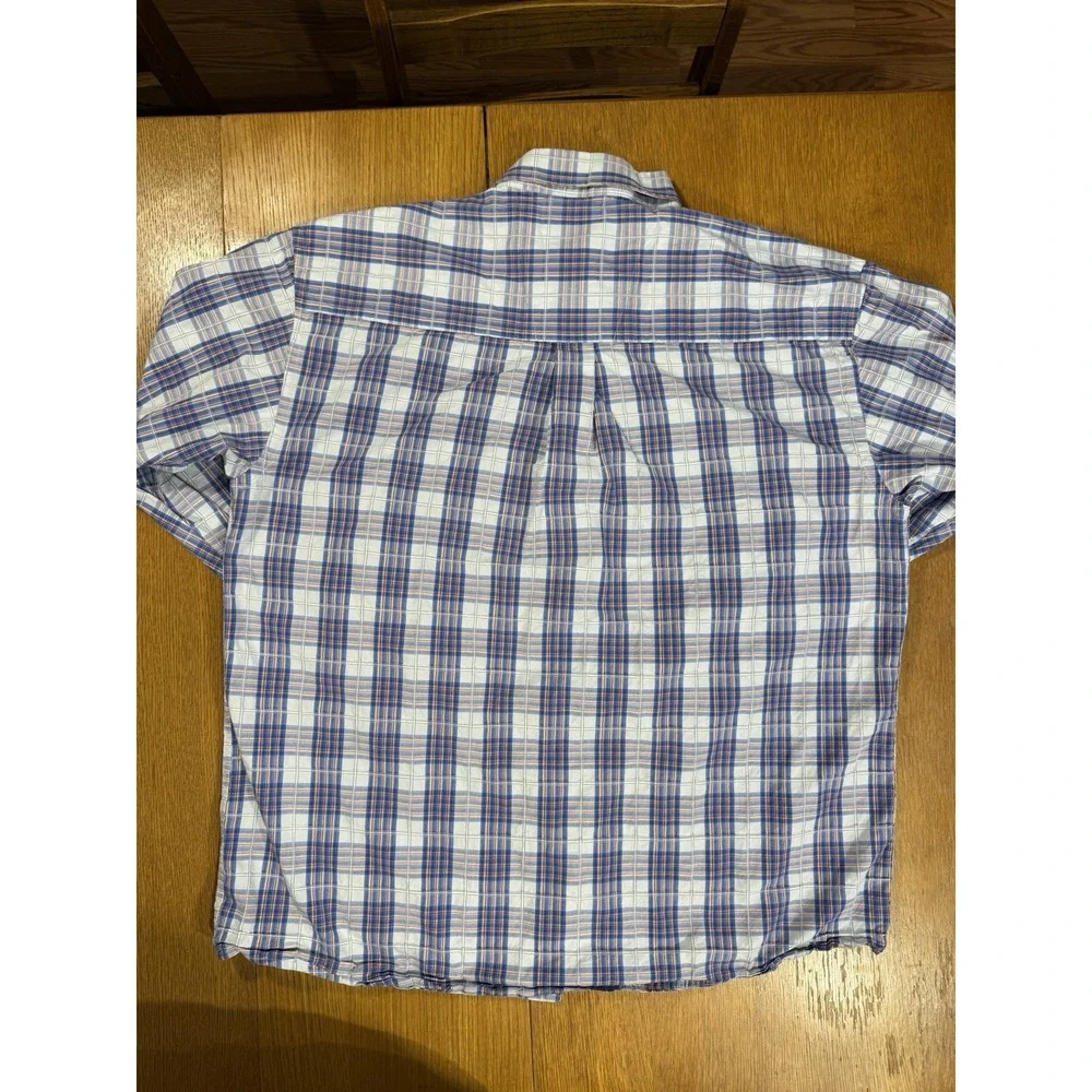 Wrangler‎ George Strait Men's XL Blue Plaid Long Sleeve Cowboy Cut Collection